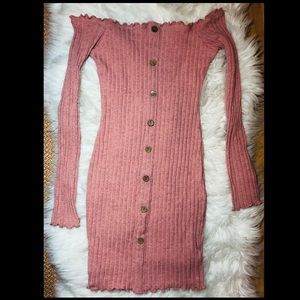 ❤️ Off the shoulder pink dress